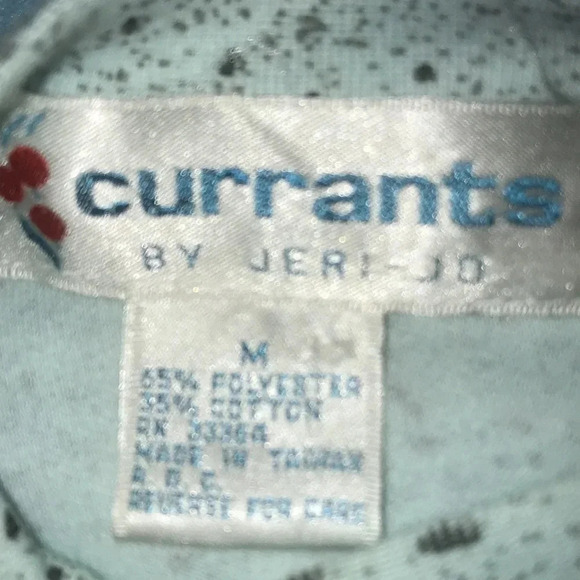 CURRANTS by Jeri-Jo minty blue with black, grey speckles, dolman sleeves size M - Picture 4 of 9